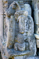 The relief on Arjuna Temple complex in Dieng. (In this complex there are Semar, Srikandi, Puntadewa...