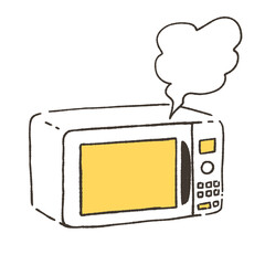 故障した電子レンジのイラスト