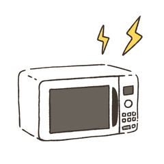 故障した電子レンジのイラスト