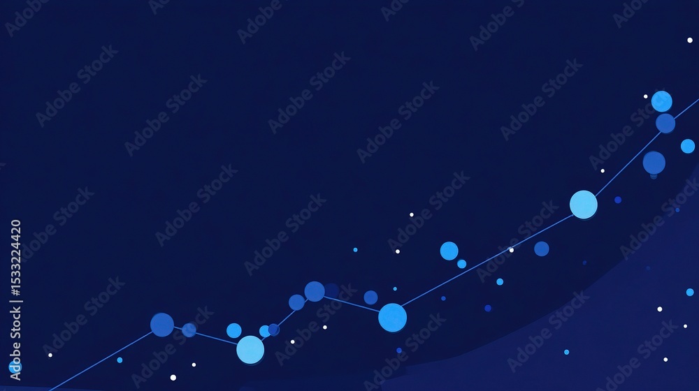 Poster simple blue background with upward diagonal line design