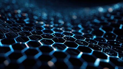 Fototapeta premium Futuristic Honeycomb Structure with Streaming Data and Binary Patterns