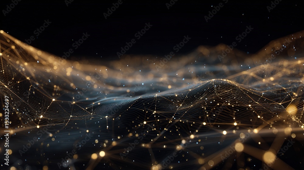 Poster glowing digital data grid seamlessly looping in 4k resolution