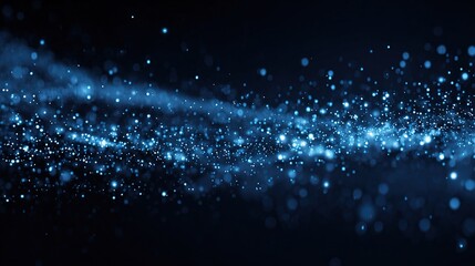Abstract Blue Background with Cyber Particles and Light Points