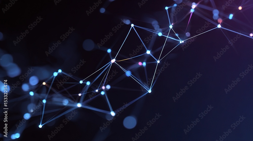Poster abstract technology concept with minimal lines on dark background