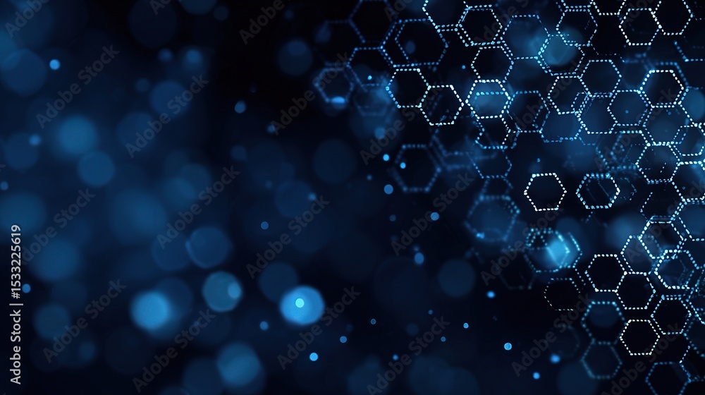 Poster abstract concept of privacy protection with hexagon pattern