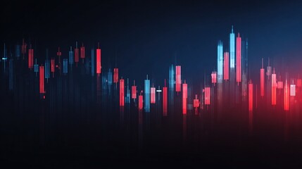 High Contrast Candlestick Chart Displaying Stock Market Trends