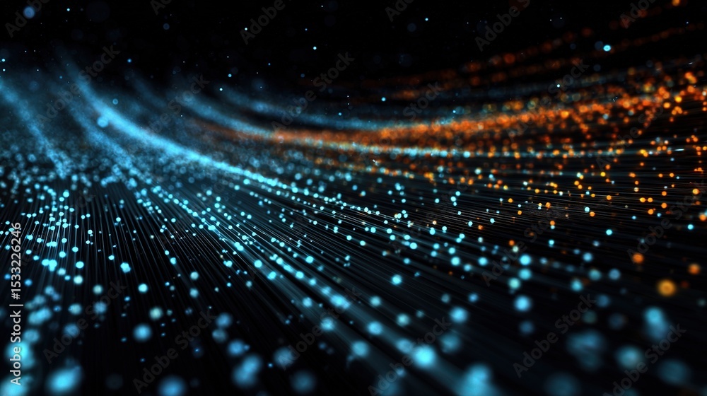 Poster Dynamic Data Grid with Colorful Effects in 4K Resolution