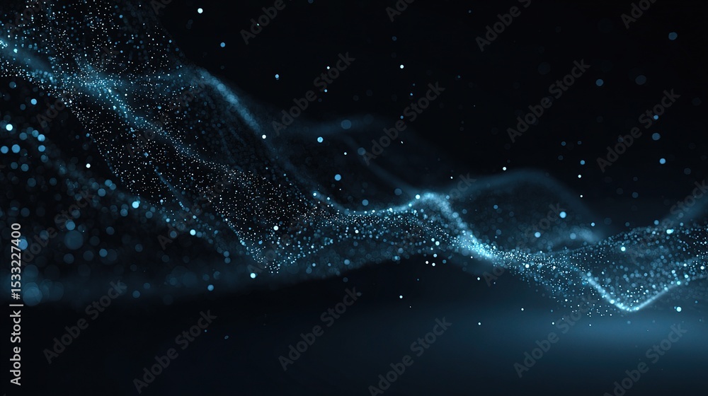 Poster modern abstract background with flowing particles and light effects