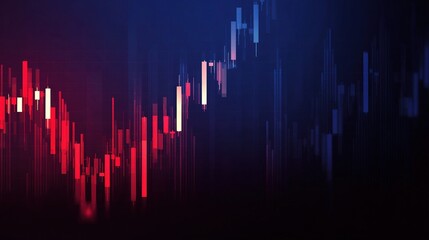 High Contrast Candlestick Chart with Red and White Elements