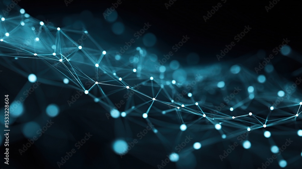 Poster abstract glowing network background with plexus design elements