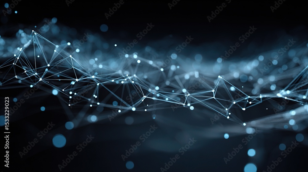 Poster abstract data technology background with connecting dots and lines
