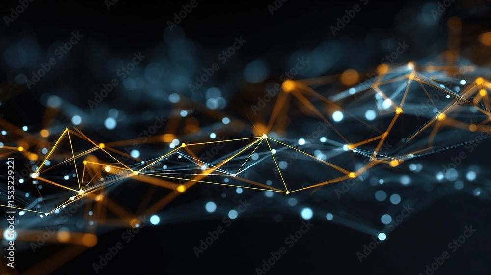 Poster abstract digital geometric tech elements in futuristic background