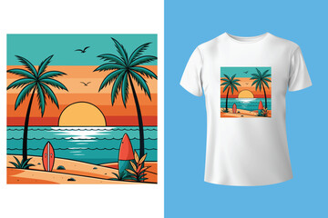Florida beach summer apparel designs set. Distressed print templates for tee shirts. Vector illustration.	
