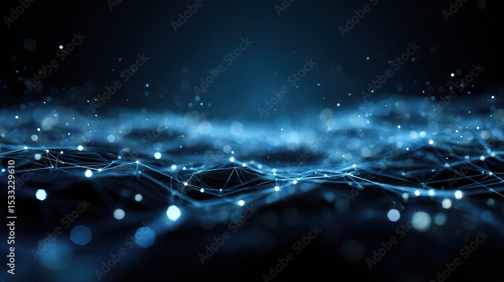 Poster futuristic tech background with floating points and abstract design