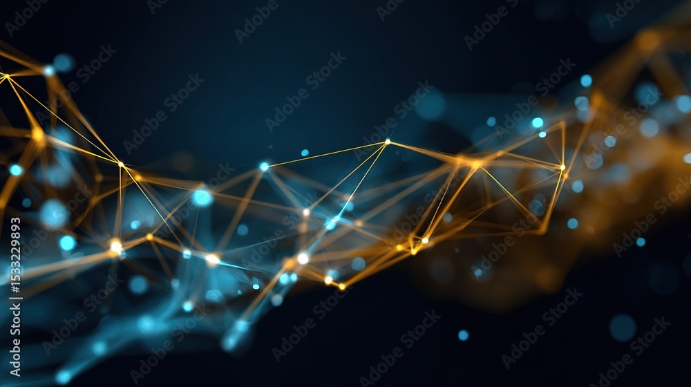 Poster abstract technology network with colorful plexus background design