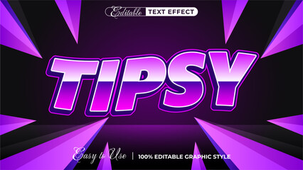 tipsy editable text effect, lettering typography font style