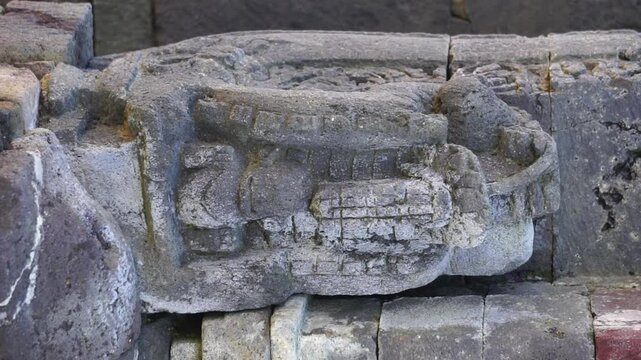 The relief on Arjuna Temple complex in Dieng. (In this complex there are Semar, Srikandi, Puntadewa and Sembadra temples).