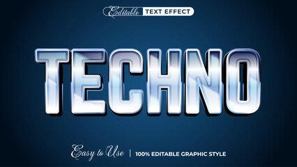 techno editable text effect, lettering typography font style