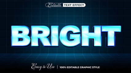bright editable text effect, lettering typography font style