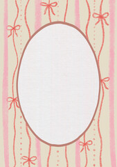Ribbon bow invitation background. Coquette texture.