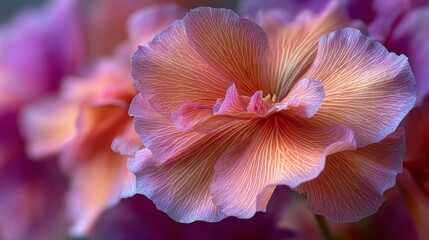 Close-up of a Delicate Orange and Pink Flower