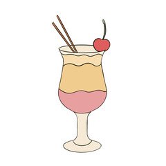 Illustration with cocktail