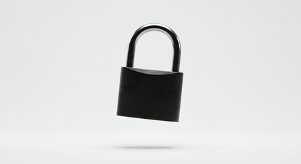 Black padlock against white background