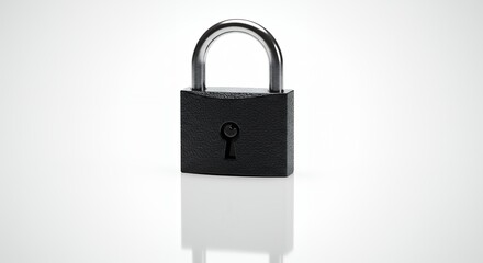 Naklejka premium Black padlock isolated on light background