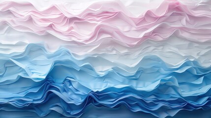 Fototapeta premium Textured ruffled fabric layers in pastel colors