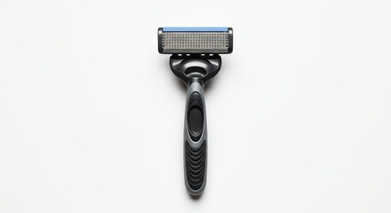 Obraz premium Gray disposable razor on white background