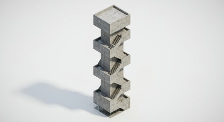 Vertical architectural structure with spiral staircase