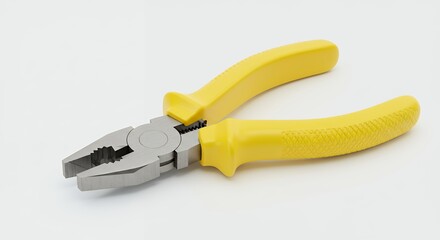 Obraz premium Yellow handle pliers on white background