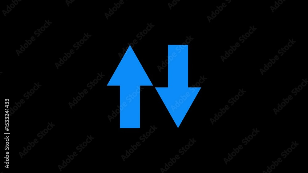 Aufkleber up and down arrow icon animation on black background. direction arrow icon motion. sweep up down 4k 