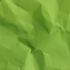 Bright Green Crumpled Paper Texture Background