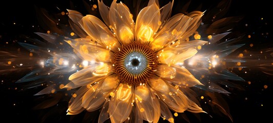 Galaxy Version of sun flower world, ai generative
