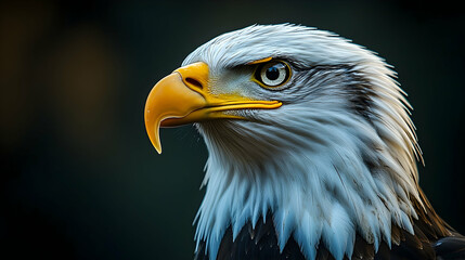 Obraz premium Close-up of an eagle's head and neck.