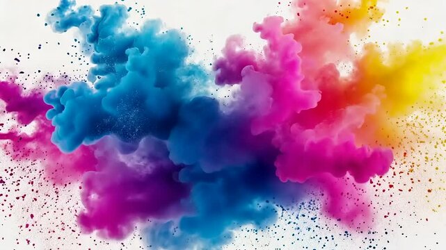 Vibrant Rainbow Ink Explosion Abstract Colorful Swirl - Powered by Adobe