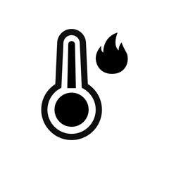 Thermometer with Flame Icon &ndash; High Temperature or Fever Symbol