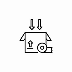 load box tape icon sign vector