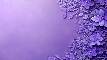 Violet purple background with lace-inspired floral patterns