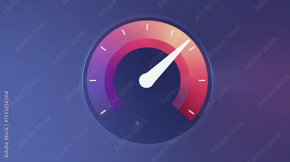 Poster work life balance speedometer graphic with a gradient background indicating performance levels.