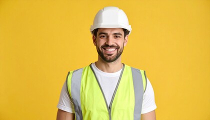 Smiling construction worker with hardhat