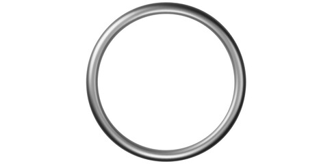 Realistic Silver Metal Ring Vector Illustration.	