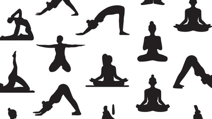 silhouette of a woman in yoga position