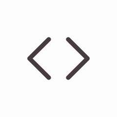 angle brackets code icon sign vector
