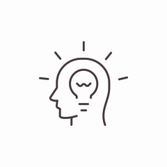 brainstorming lightbulb head icon sign vector