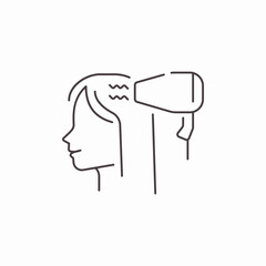 hair dryer drying hair icon sign vector