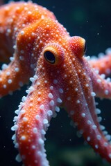 Close-up of cuttlefish mating, vibrant colors, underwater , macro photography, tentacles