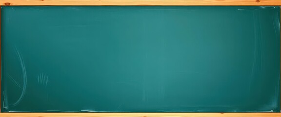 Large empty blackboard, ready for writing or drawing, surface, dark background, school supplies