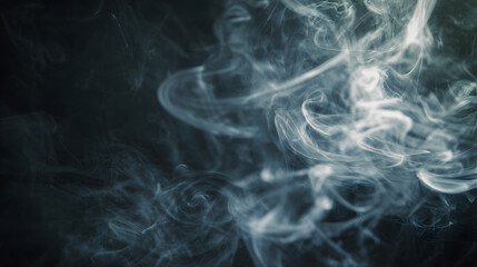 Swirling steam in monochrome, an abstract dance of light and shadow